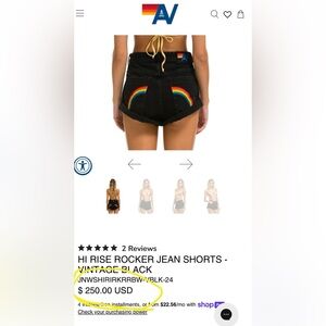 AVIATOR NATION RAINBOW DENIM SHORTS —- RARE!!!